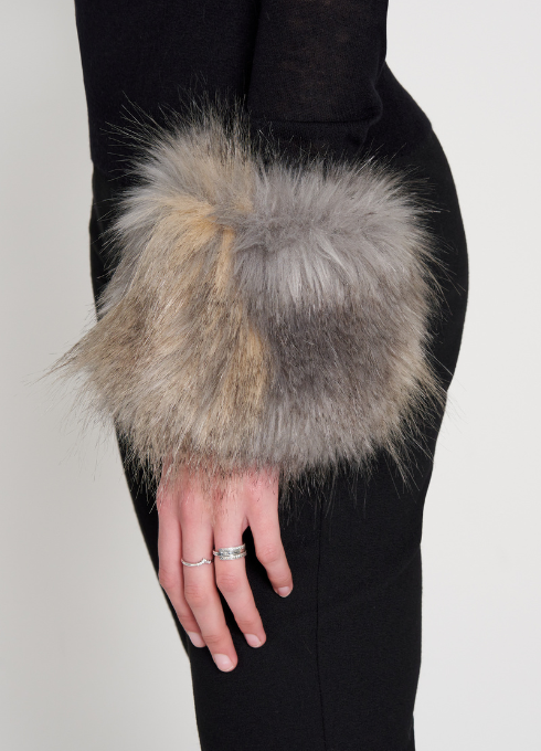 Taupe Faux fur cuffs by Maire Forkin Designs